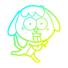 cold gradient line drawing cute cartoon dog