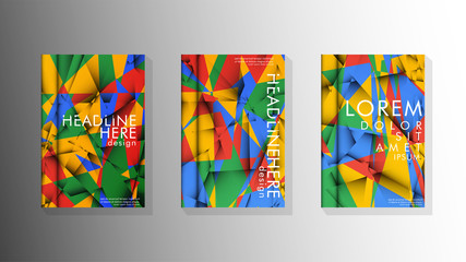 Gradient minimal geometric pattern. the design of the triangle cover background with colors