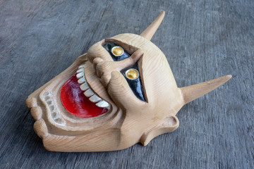 Hannya,Face of Traditional japanese theater masks made of wood