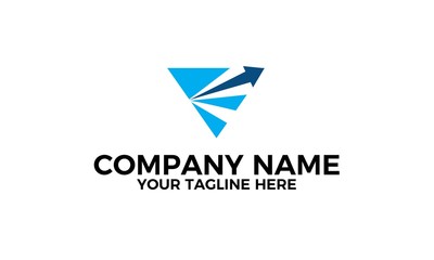 Naklejka premium Letter V Arrow Logo 