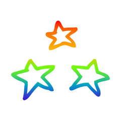 rainbow gradient line drawing cartoon stars