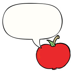 cartoon apple and speech bubble