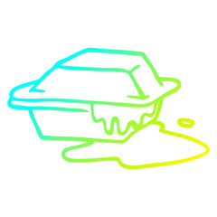 cold gradient line drawing cartoon cheesy takeout