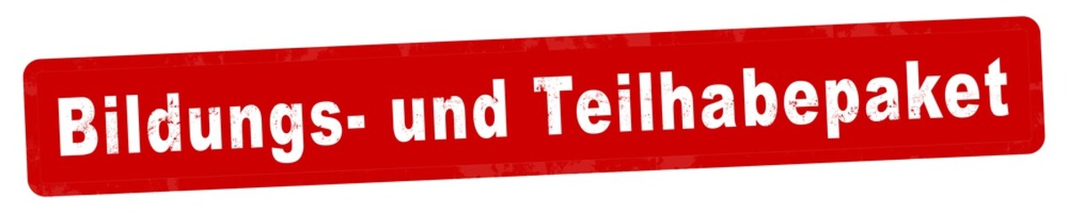 nlsb681 NewLongStampBanner nlsb - german text - Bildungs- und Teilhabepaket: Stempel / einfach / rot / Vorlage - Seitenverhältnis 5:1 - 5zu1 - new-version - xxl g7990