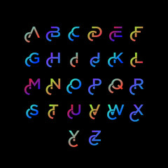 Alphabet letters with Colorfull colors. Font style, vector design template elements for your application or corporate identity.