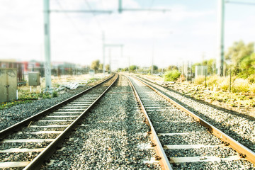 railroad tracks in Melbourne, Australia..