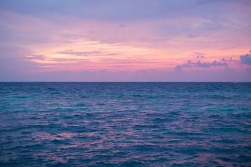 sea landscape with a beautiful sunset in Maldives