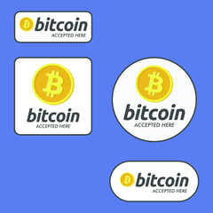 Bitcoin Accepted here Payment Buttons Set