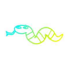 cold gradient line drawing cartoon snake