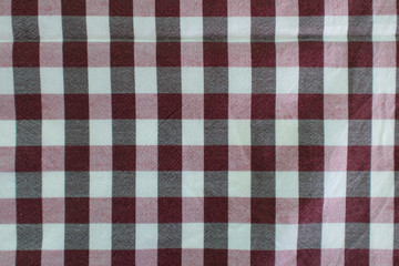 Red checkered tablecloth tartan pattern, Background concept.