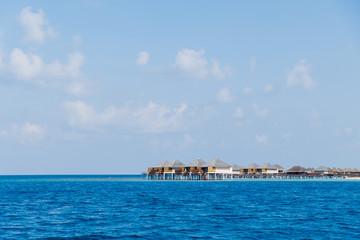 Fototapeta premium Calm Sea and Blue Sky Background in Maldives
