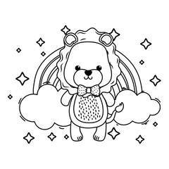 Lion cartoon design vector illustrator