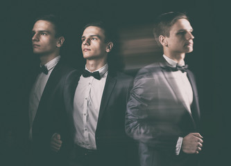 the split personality of a young man in a tailcoat