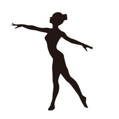 Fototapeta na wymiar Dancer Performing Silhouette