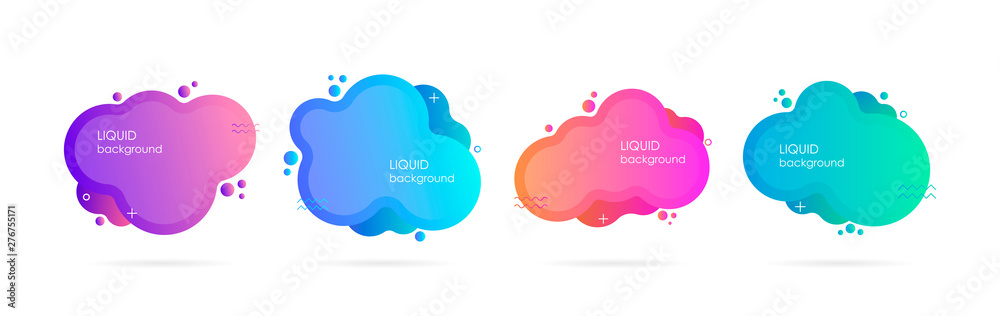 Fototapete abstract liquid shape. fluid design. isolated gradient waves. modern vector illustration