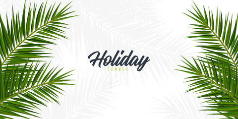 Summer Tropical palm leaves. Exotic palms tree. Floral Background. - obrazy, fototapety, plakaty