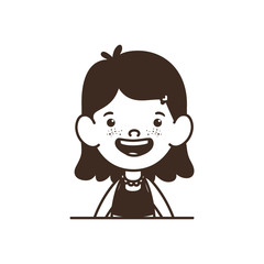 silhouette of student girl smiling on white background