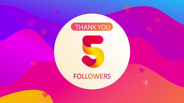 Animation of the growth the number of followers of insta blogger.High resolution video of thanks for the new and old subscribers on wavy background with thumb up,hearts,likes.Grats in Social Networks.