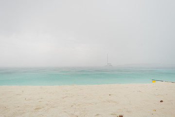 Fototapeta na wymiar Heavy rain fall in Maldives island