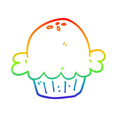 rainbow gradient line drawing cartoon pie
