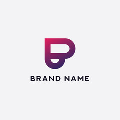 Logo Letter B Love Brand, icon design vector.