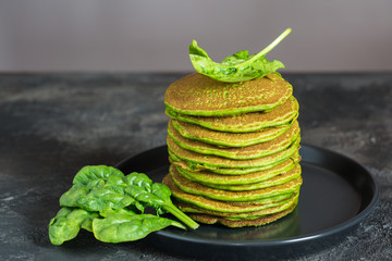 Homemade spinach pancakes.