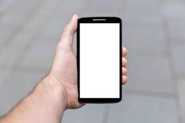 plain smartphone with white text field background