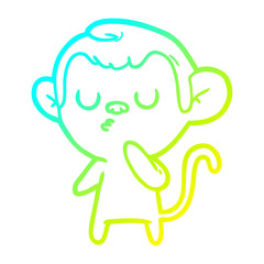 cold gradient line drawing cartoon monkey