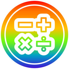 Fototapeta premium math symbols in rainbow spectrum