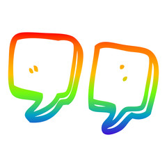 Naklejka premium rainbow gradient line drawing cartoon quotation marks