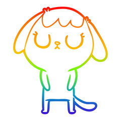 rainbow gradient line drawing cute cartoon dog