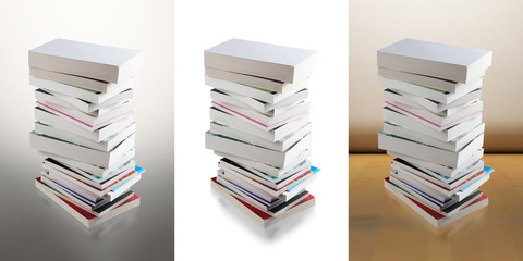 pile of books with clipping path