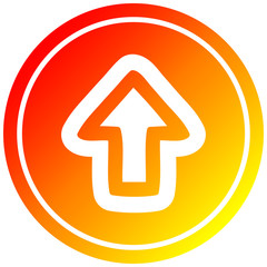 direction arrow circular in hot gradient spectrum