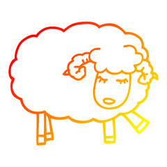 warm gradient line drawing cartoon cute sheep