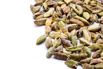 different spices isolated on white