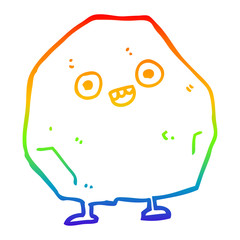 rainbow gradient line drawing cartoon rock