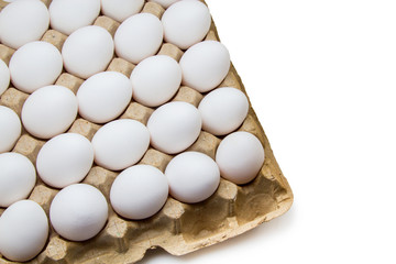 Chicken eggs in tray