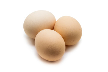 Chicken eggs isolated on background