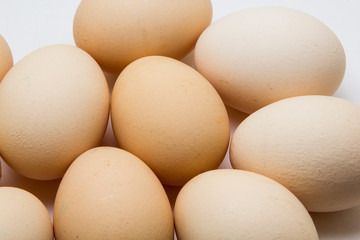 Chicken eggs isolated on background