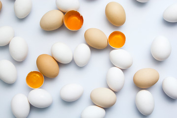 Chicken eggs isolated on background