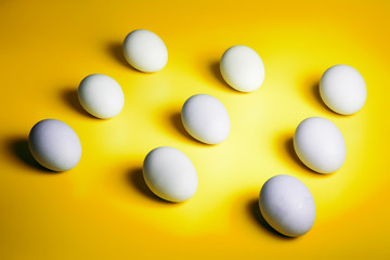 Chicken eggs isolated on background