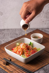 chef preparing salad