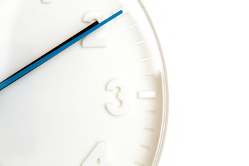 White wall clock isolated on white