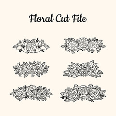 Beautiful Floral Cut File Elements