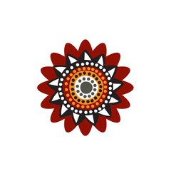 Aboriginal art dots painting icon logo design vector template