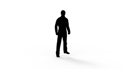 Fototapeta na wymiar 3d rendering of the silhouette of a person isolated in white background
