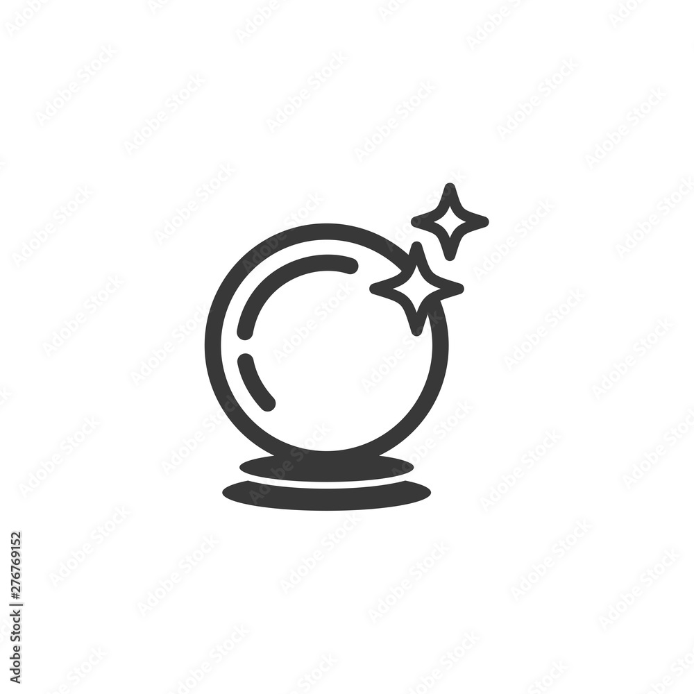 Aufkleber magic crystal ball icon symbol template color editable. simple logo vector illustration for graphic 