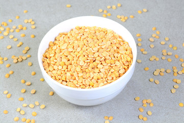 Closeup view of pigeon pea also known as toor dal