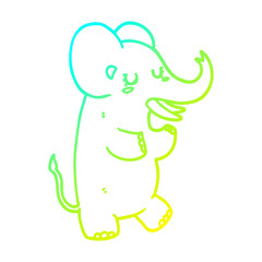 cold gradient line drawing cartoon elephant