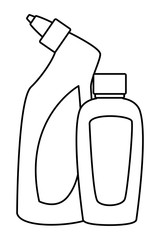 cleaning and hygiene equipment icons in black and white